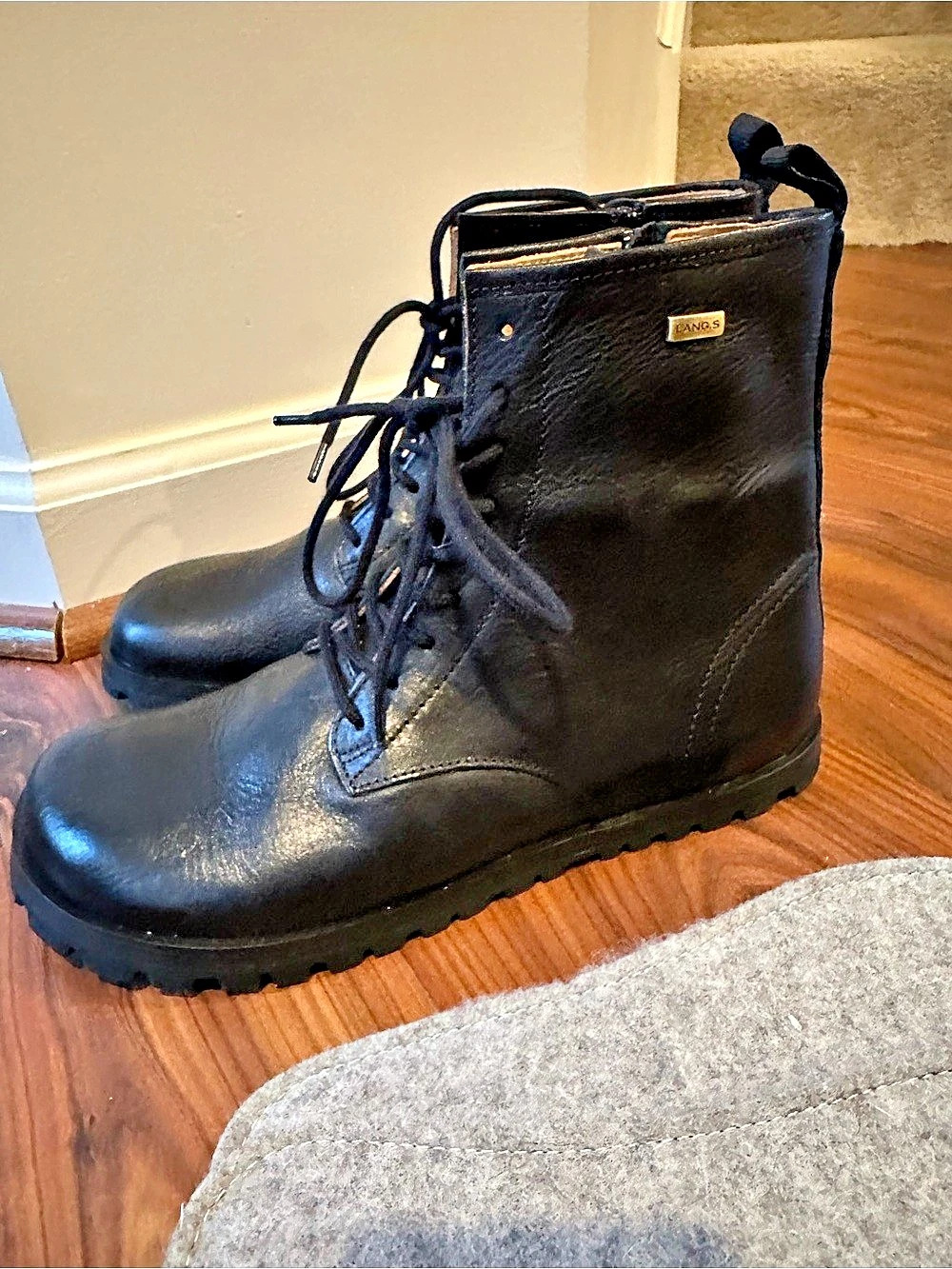 Lang.S Kombat Boots Black Leather Barefoot Zero Drop EU 40 NWOB + Wool Insoles